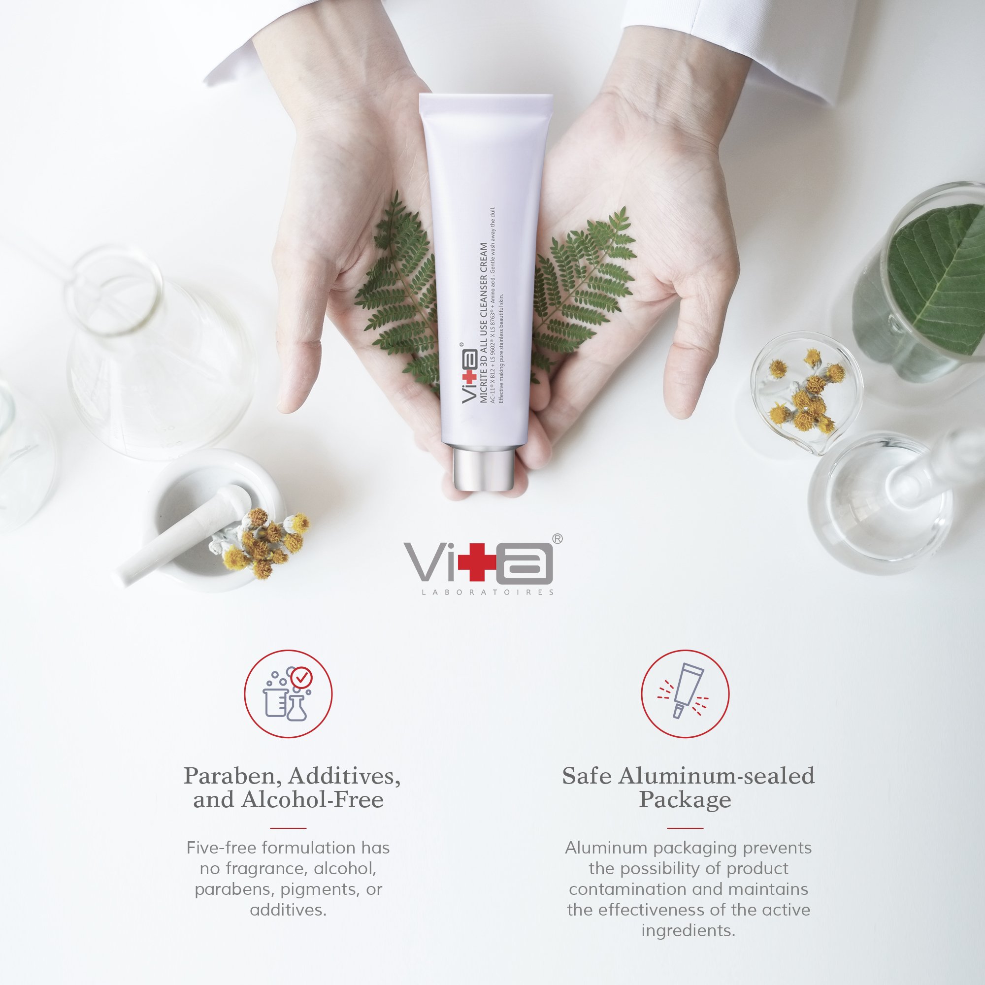 Swissvita Acne Facial Cleanser with Glycolic Acid & Amino Acid- Moisturizing Face Wash for Blackheads & Acne 3.5o.z./100g