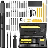 HOTO Electric Precision Screwdriver Kit, 46-in-1 Rechargeable Screwdriver Kit, Cordless Mini Power Screwdriver Kit with S2-St
