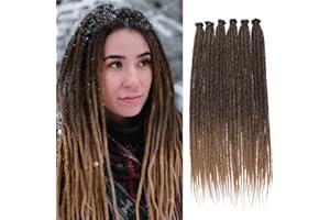 Leeven 20 Strands Synthetic Dreadlock Extensions 18 Inch Ombre Honey Blonde Crochet SE Dreads Extensions 0.6 cm Width Thin Soft Loc Extensions Reggae Style Hippe Dreads for Women Men