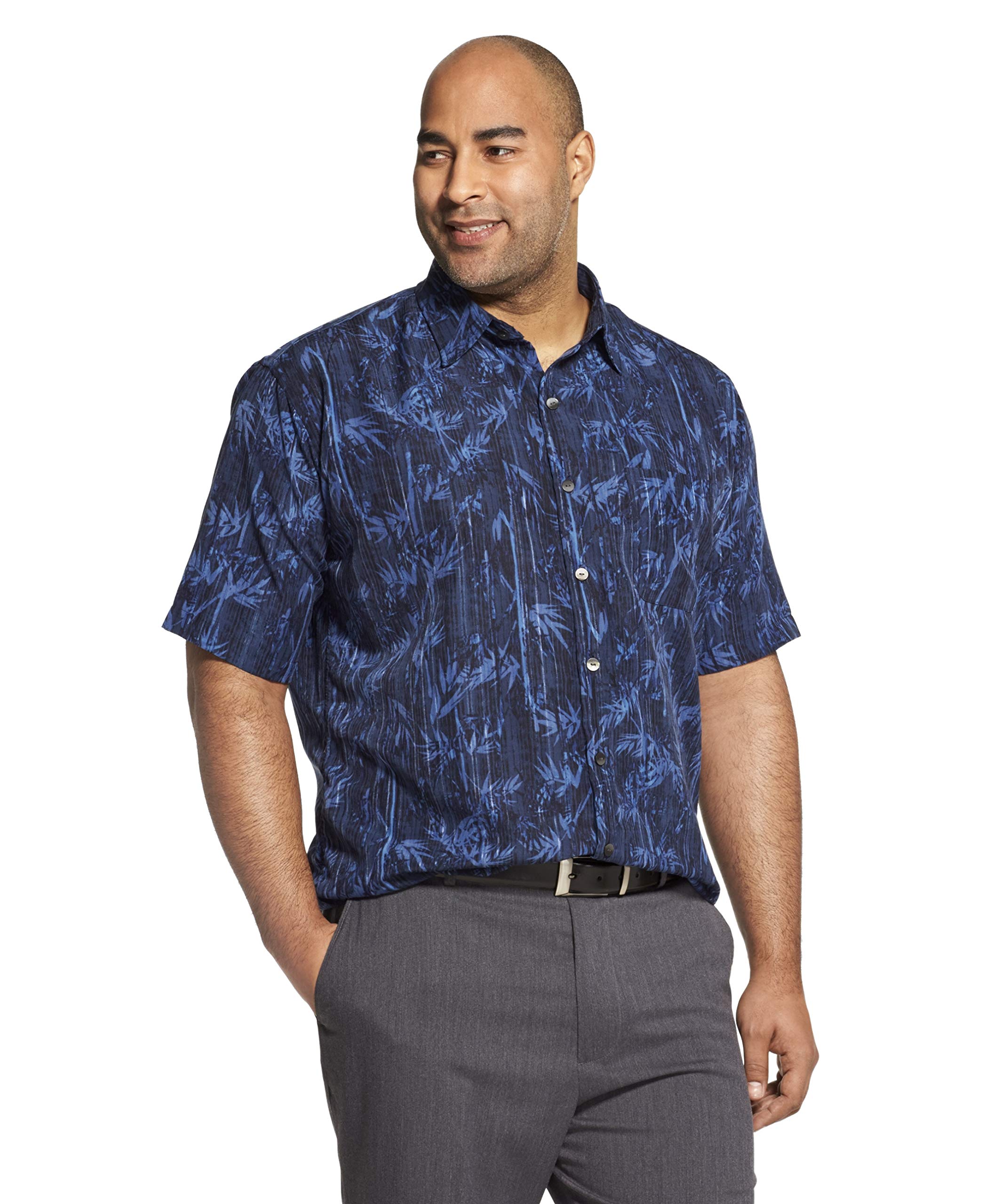 Van Heusen Men's Big and Tall Air Tropical Short Sleeve Button Down
