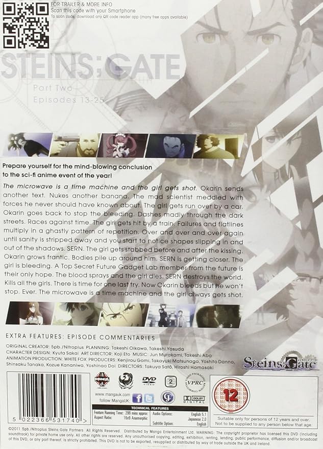 Amazon Co Jp Steins Gate Dvd Box2 13 25話完 299分 シュタインズゲート シュタゲ アニメ Dvd Import Pal 再生環境をご確認ください Dvd ブルーレイ