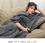 Snug Rug Special Edition Luxury Grey Sherpa Throw Blanket 127x178cm view 5