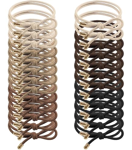 Leather Ponytail Holders 10 Pack Elastic Hair Ties with Sterling Gem Stylish Amazon.com : KNOTTY Signature Pony Tail Holders with  main image 2