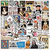 Funny History Meme Stickers for Water Bottle, 50pcs Funny Stickers for Adult Kids Teen Travel Case, Laptop, Guitar, Skateboard, Phone, Computer, Bike (Funny History)