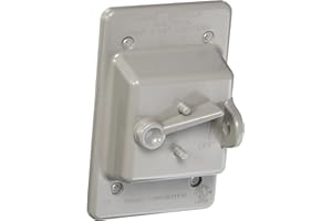 Hubbell-Bell PTC100GY Weatherproof Vertical Box Mount Nonmetallic Toggle Cover, 1-Gang, Gray