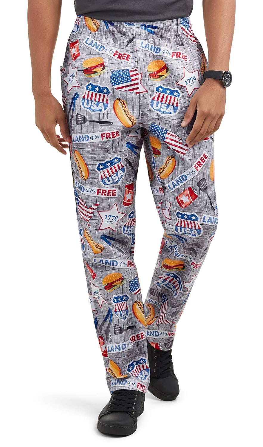 Buy Men’s Cook Out Print Chef Pant (XS3X) Traditional Baggy Fit, 100