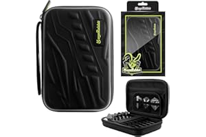 MageRabbit Dart Case for 6 Complete Darts - Dart Wallet Case, Compact Storage for Tips, Shafts and Flights - Portable Dart Accessories Organizer (Black)