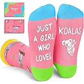 HAPPYPOP Funny Socks for Women - Squirrel Panda Monkey Gifts, Koala Raccoon Socks for Teens