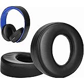 SOULWIT Protein Leather Replacement Ear Pads for Sony Gold Wireless PlayStation PS4 Headset, Earpads Cushions for 2014 Versio
