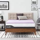 Lucid 2 Inch Lavender Memory Foam Mattress Topper, Twin XL Size – Essential Oil Infusion – Plush Feel, Pressure-Relieving Bed Topper – Ventilated and Breathable – CertiPur Certified