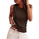 PRETTYGARDEN Sleeveless Sweater Tops for Women 2026 Summer Dressy Ribbed Tank Tops Spring Business Casual Work Shirts Blouses
