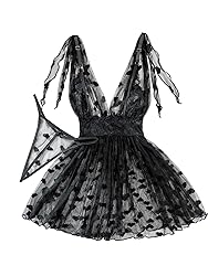 Lilosy Sexy Polka Dots Mesh Sheer Babydoll Chemise
