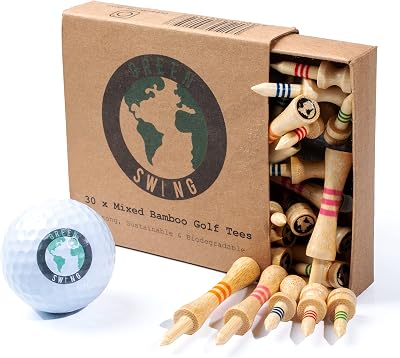 Green Swing Green Swing Bamboo Golf Tees Mixed Sizes 30pcs Castle Tees