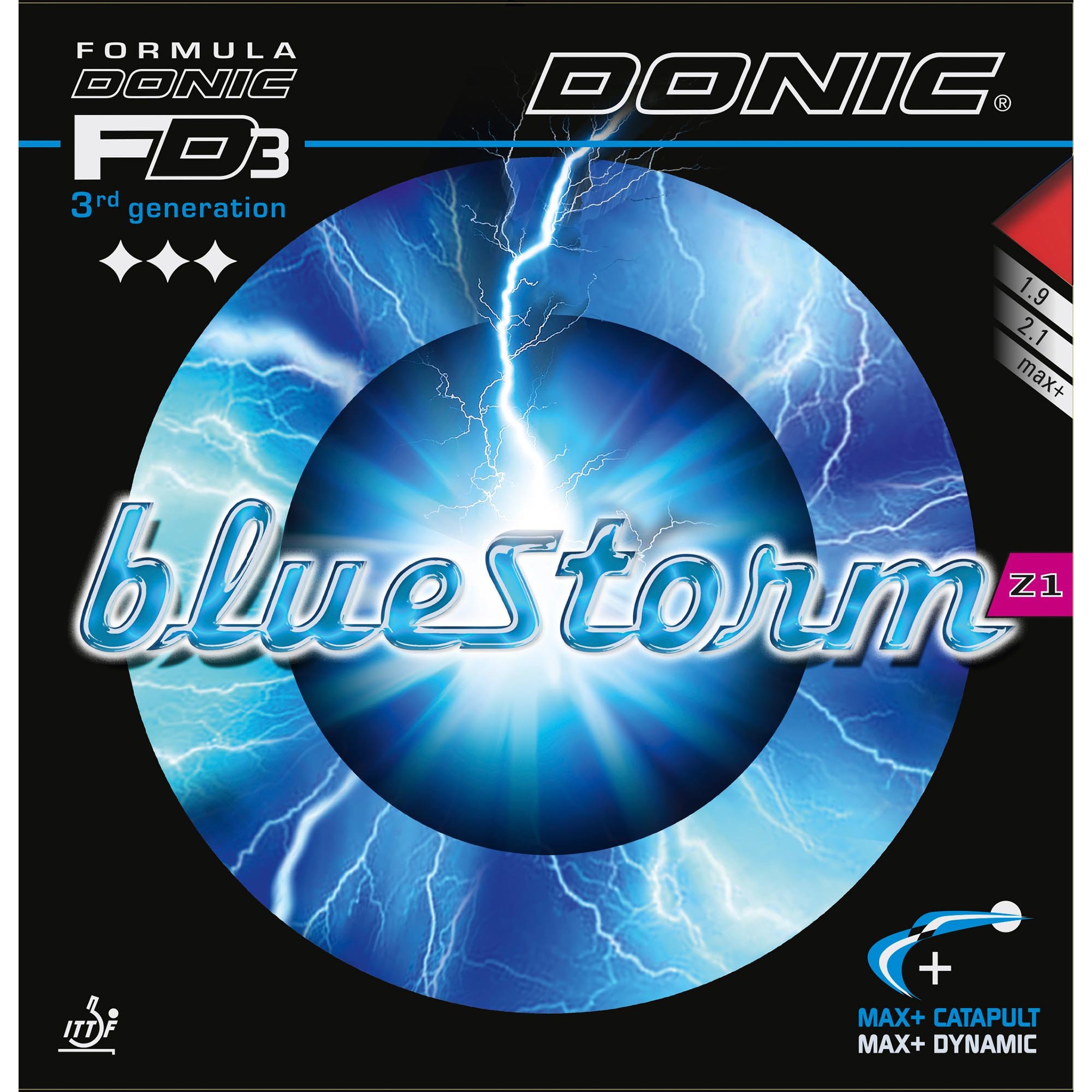 Donic Belag Bluestorm Z1, options 2.3 mm, red