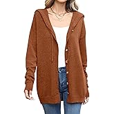 TASAMO Women's Button Down Hoodie Cardigan Sweaters Long Sleeve Fall Fashion Open Front Knit 2025 Winter Outerwear Coats