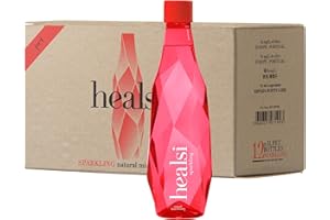 Healsi Natural Artesian Sparkling Water, pH7, Rich in Silica, 12 x 16.9 fl oz | Refreshing Sparkling Water | Naturally Rich in Silica for Skin & Hydration - Red
