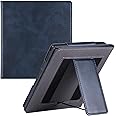BOZHUORUI Stand Case for 7" Onyx Boox Go 7 Series (2024/2025 Released) & Boox Page e-Reader - Premium PU Leather Sleeve Cover with Two Hand Straps/Auto Sleep/Wake (Dark Blue)
