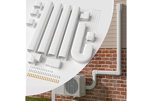 WEETALL 4'' 16 Ft Mini Split Line Set Cover with Flexible Pipe, Upgrade PP Heat-Resistant & Paintable, Central AC and Heat Pumps-Full Set, No Other Parts Needed