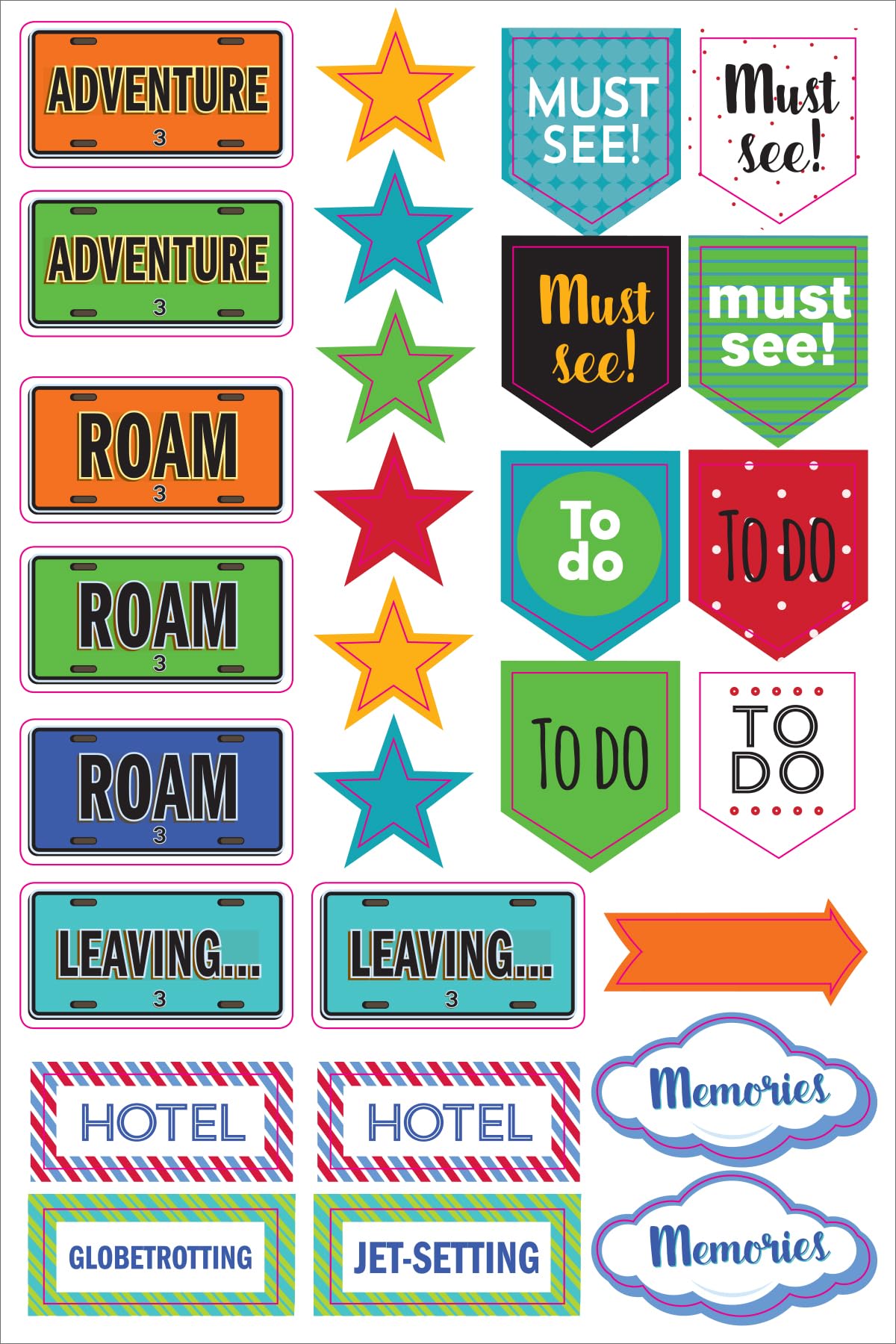 Essentials Travel Planner Stickers (set of 200+ stickers)