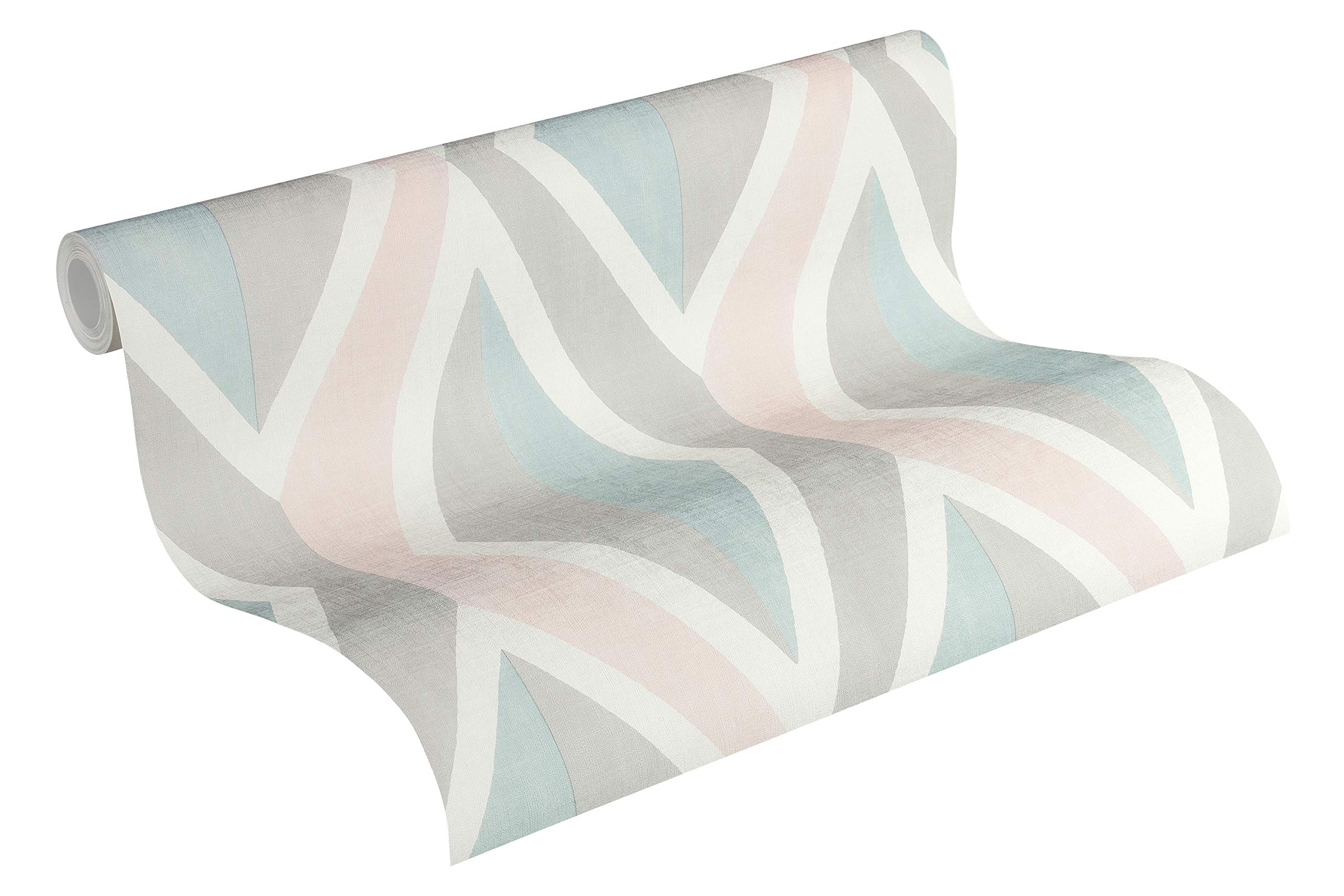 A.S. Création Vliestapete Scandinavian 2 Tapete geometrisch grafisch 10,05 m x 0,53 m Blau rosa weiß Made in Germany 366823 36682-3