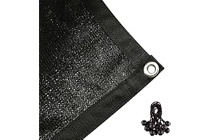 Shatex 90% Shade Fabric Shade Fabric Sun Shade Cloth with Grommets for Pergola Cover Canopy Black (8x10ft)