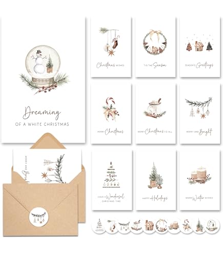WADORN Christmas Tree Wooden Greeting Card, Handmade Wood Merry Christmas Greeting Cards For Husband Wife Her Him Parents Friends Romantic Greeting Gift Card For Xmas Day Holiday Cards