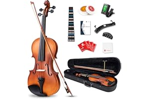 Vangoa 3/4 Violin Beginner Acoustic Violin Fiddle Three Quarters Starter Set for Students with Violin Case, Rosin, Shoulder R