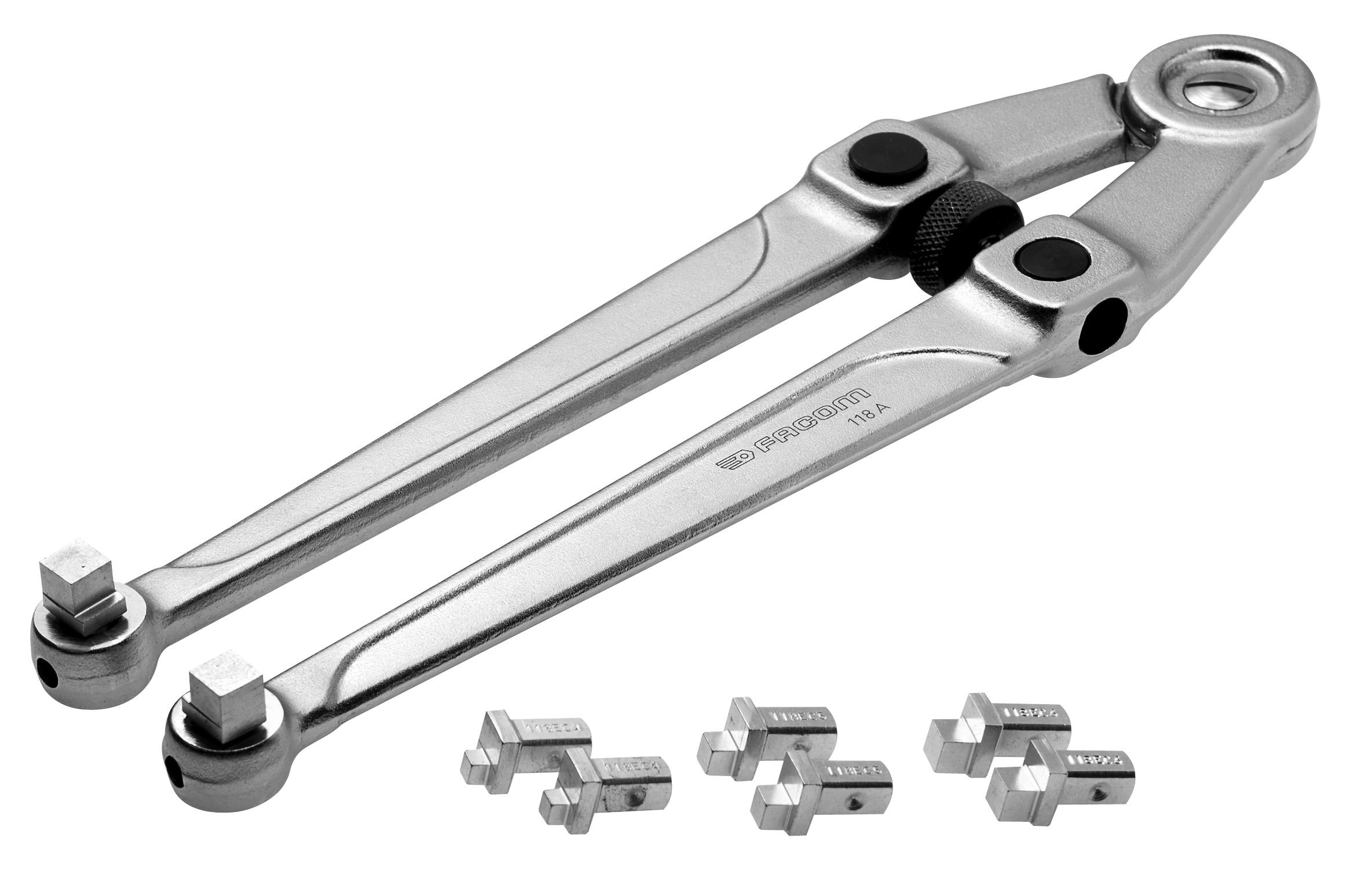 FACOM Hook Wrench for Slotted Nuts, Length 245 mm, Clamping Range 20-100 mm, 1 Piece, 118 A
