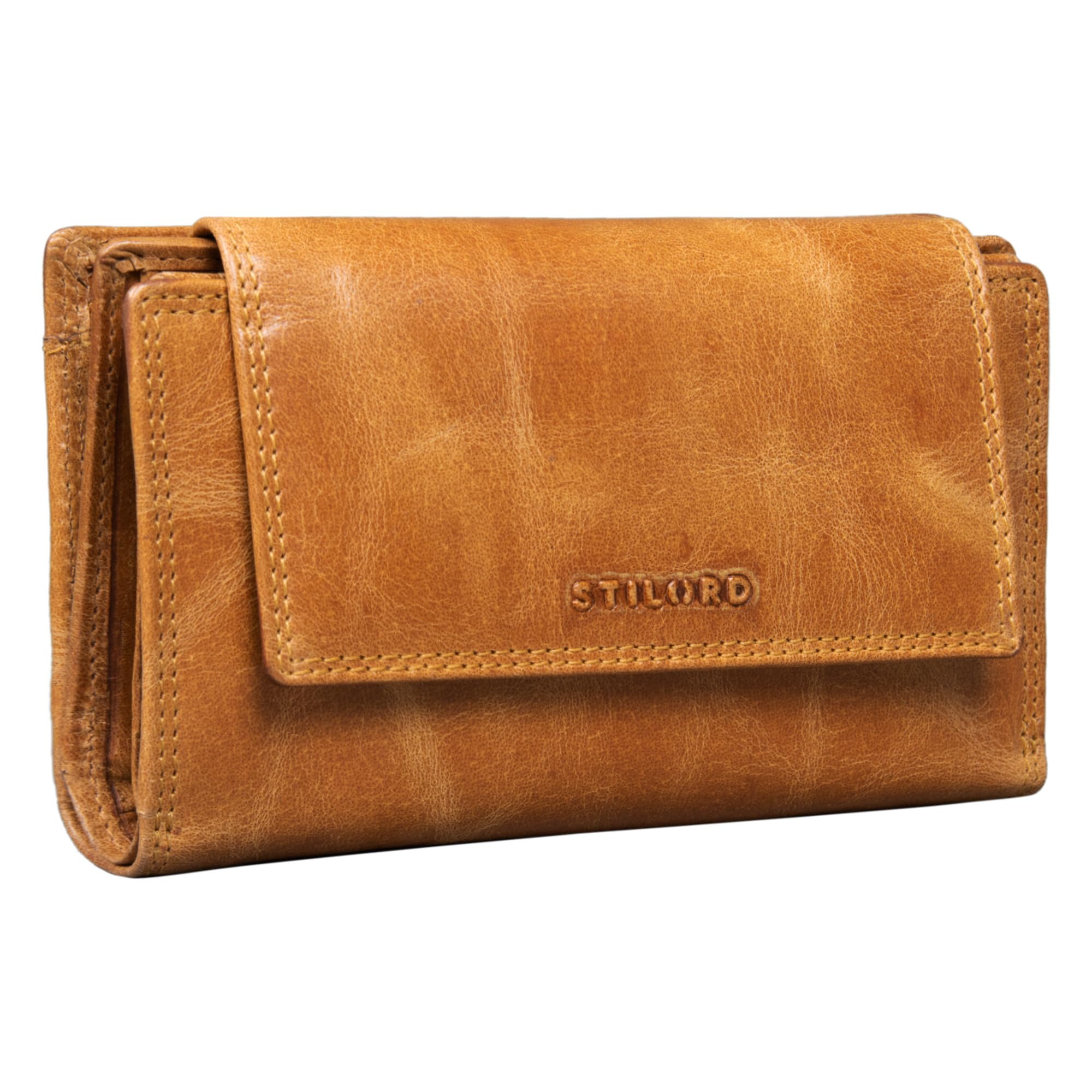 STILORD 'Ira' Leather Wallet for Women RFID Blocking Purse Vintage Card Holder Wallet Ladies Coin Purse from Genuine Leather, Colour:Perugia - Brown
