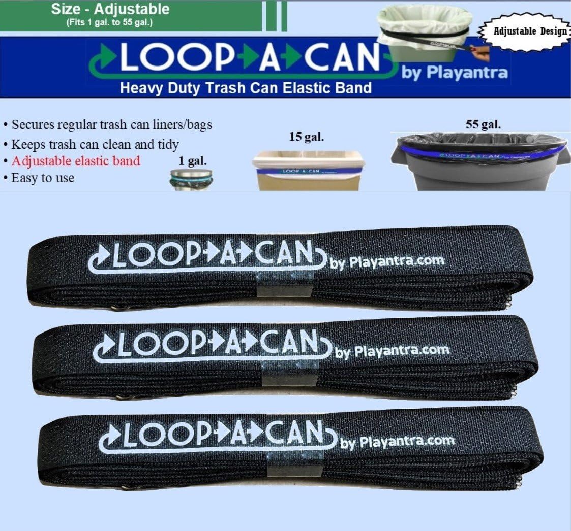 Large rubber Band Adjustable Garbage Can Band Fits 1 to 55