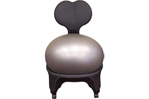 J/FIT Ergonomic Stability Balance Ball Fitness Chair with Risers, Black/Grey