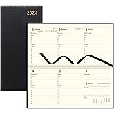 Letts of London Belgravia Weekly/Monthly Planner, 12 Months, January to December, 2024, Appointments, Horizontal, Slim Size,