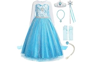 ReliBeauty Little Girls Snow Princess Fancy Dress Queen Costume, Blue