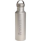 Vargo Titanium Water Bottle with Ti Lid | 100% Titanium Construction | 650 ml Capacity | Weighs 3.9 ounces