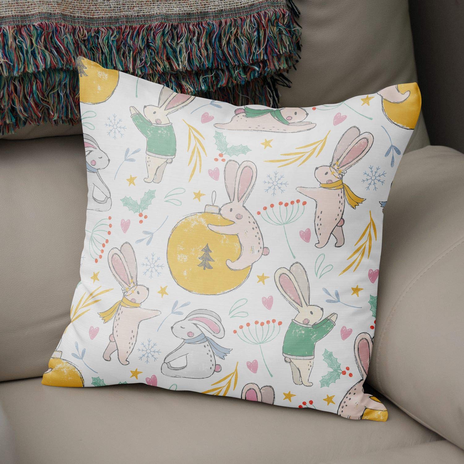 Bonamaison Decorative Cushion Cover, Polycotton, Multicolor, Standard