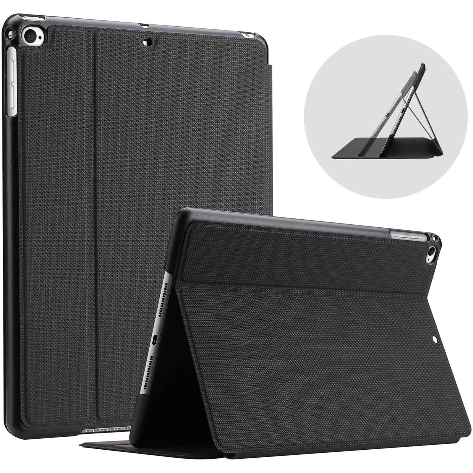 ProCase iPad 9.7 ケース (2018 2017) Air 2 / Air 1に適合 耐衝撃 スタンド機能　スマートカバー　オートスリープ対応 (ブラック)商品画像