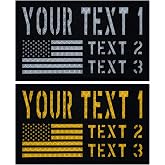 Custom Reflective ID Panel Patch with USA American Flag Design | Personalized Laser Cut Tactical Military Patch with Name, Blood Type, Callsign, Text, Hook and Loop Backing, Text in 3 Lines