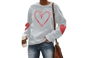 Ithalt Valentines Day Shirts Women Valentine Crewneck Sweatshirts Love Heart Sweatshirt Valentine's Long Sleeve Tops