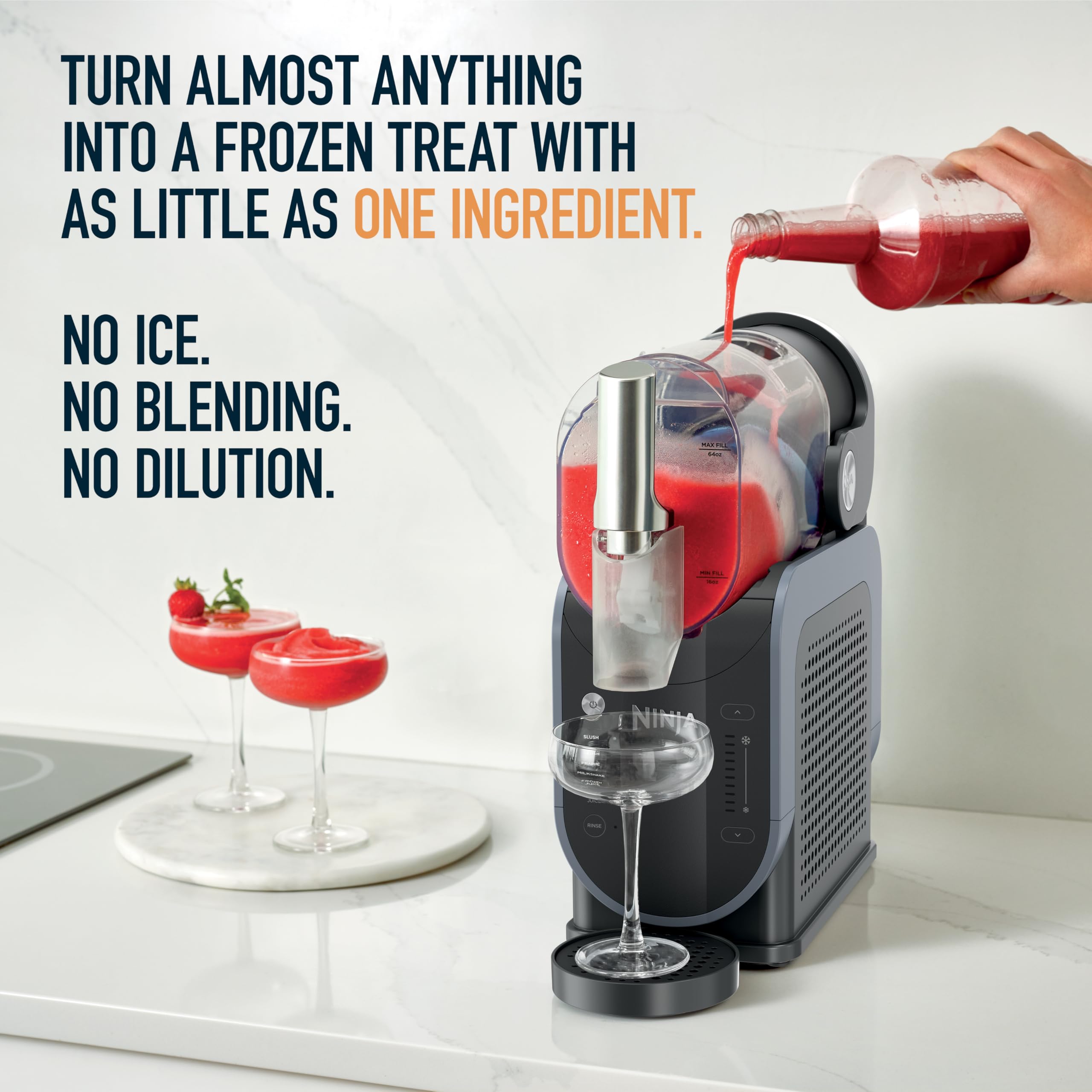 Ninja SLUSHi con tecnología RapidChill, 88 oz. Máquina de bebidas congeladas y granizados, 5 programas preestablecidos, margaritas, frappés y más, detalles premium, negro, FS301