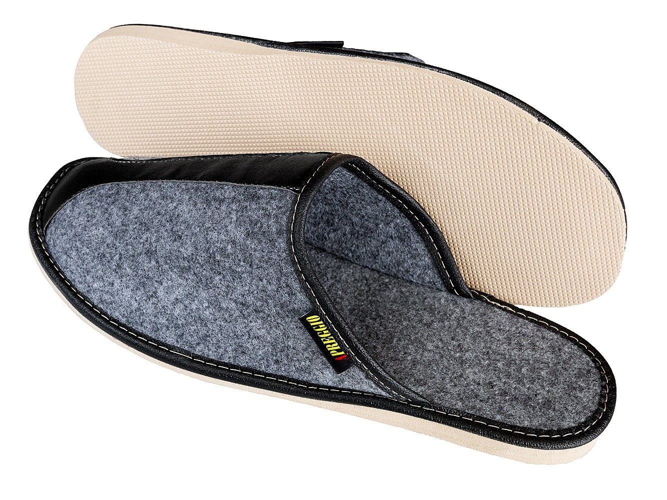Filzpantoffeln Herren Filz Hausschuhe Filzlatschen Wärme Komfortschuhe Grau Handgemachte Qualität (44, Alfredo)