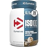 Dymatize ISO100 Whey Protein Powder Isolate, Cookies & Cream, 25g of Protein, 5.5g BCAAs, Less Than 120 Cal., Gluten Free, 1g Fat, 1g Sugar, 2g Carb (20 Servings)