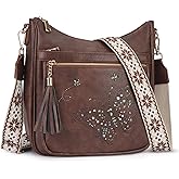 KITEVIUN Medium Crossbody Bags for Women Trendy, Women's Butterfly Shoulder Handbags with Tassel