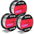 0.030 flux core welding wire, 2 Spools E71T-GS Low Splatter gasless Carbon Steel Mig Welding Wire Compatible (0.030-Inch 2LB 3PACK)