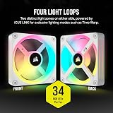 Corsair iCUE LINK QX120 RGB 120mm Magnetic Dome Fan White view 6