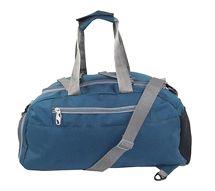 Storite Nylon Convertible Luggage Storage Turquoise Travel Duffel Bag with Shoe Compartment