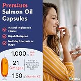 Hofseth Biocare Cardio Omega 3 Norwegian Salmon Oil 1000mg with K2 90 caps view 3