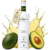 Pura Grove Pure Organic Avocado Oil, Cold Pressed, For Cooking, 16.9 Fl Oz | High Heat Cooking Oil From California Avocados; 400&deg;F Label Smoke Point For Saut&eacute;ing, Roasting, Grilling, Baking And Meals