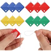 12 Pack Threaders for Sewing Easy Threading Tool Automatic Hand Sewings Needle Threader Plastic Wire Hook Simple Threaders for Hand Sewings Embroidery Floss Cross-Stitch Sewing Machine