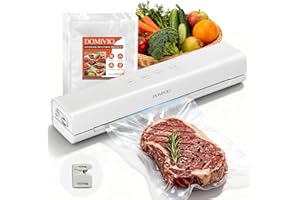 DOMIVIO Vacuum Sealer, 4-in-1 Food Vacuum Sealer with Dry/Moist Modes, 65kPa Strong Suction Scelleuse Sous Vide Machine with 