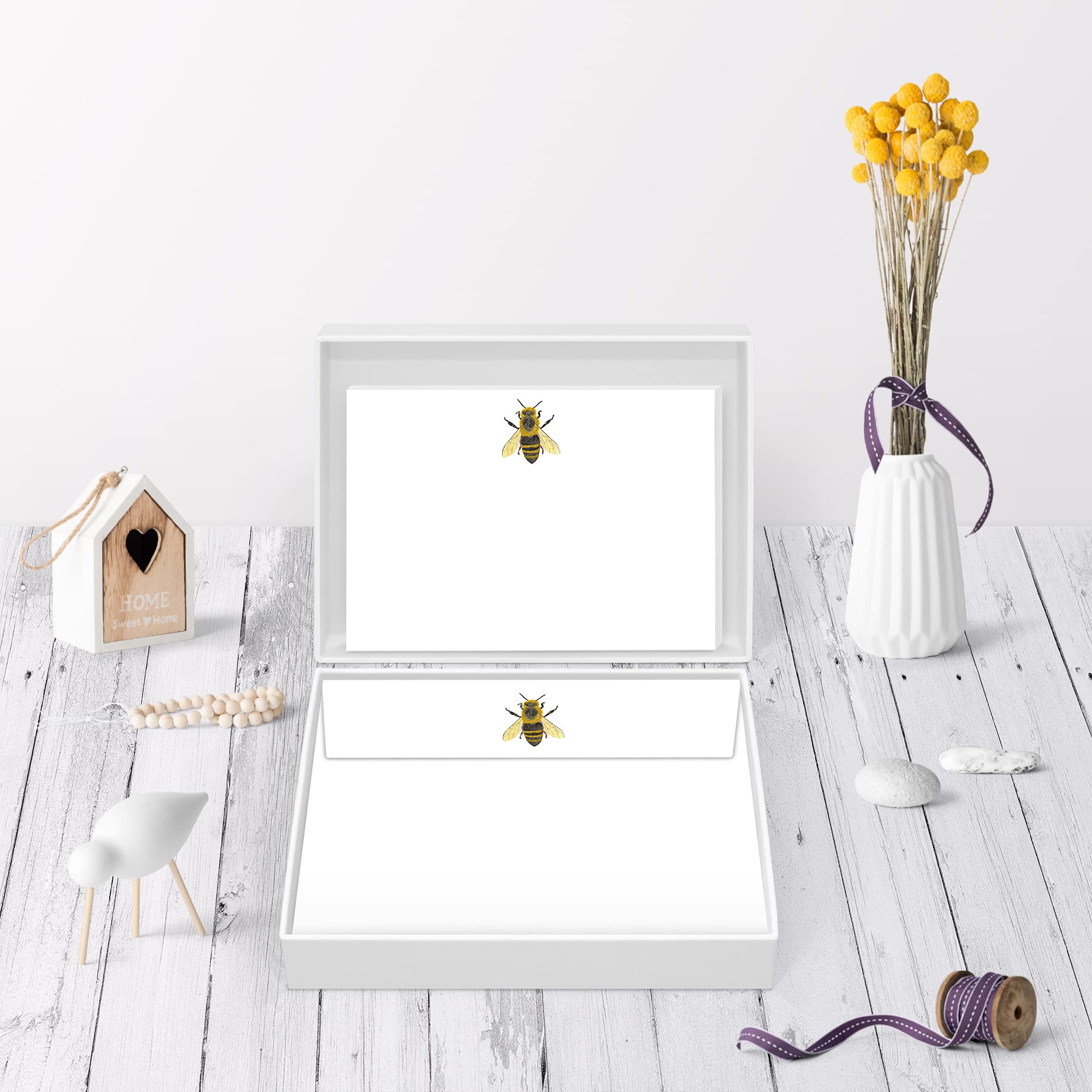 Me Loovely Honey Bee Writing Sets Notecard and Envelopes Writing Flat Not Cards Stationary Supplies Christmas Gifts (Set of 20)